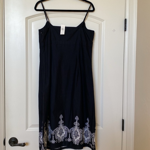 NWT ANN TAYLOR LOFT Black Embroidered Midi Dress Women’s - Ballet Core Sz 12 Y2K - Picture 4 of 11